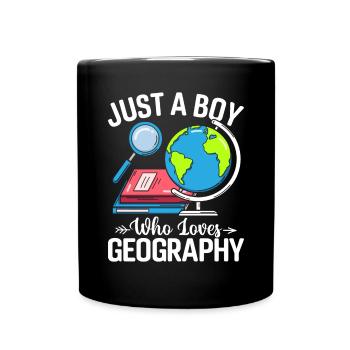 Juste un garçon qui aime la géographie Cartographie Drôle - Mug uni - noir - Devant