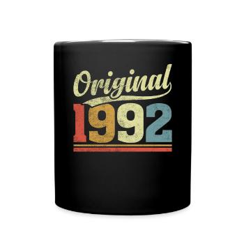 Original 1992 Lustiger 32. Geburtstag Retro Dreißig - Tasse einfarbig - Schwarz - Vorne