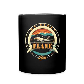 My first plane trip First time flying - Full Colour Mug - black - Front