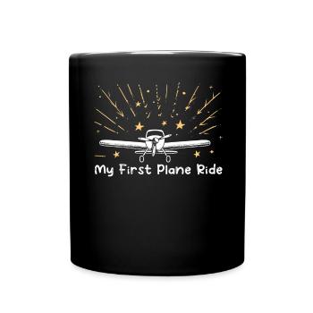 Meine Erste Flugreise Erstes Mal Fliegen - Tasse einfarbig - Schwarz - Vorne