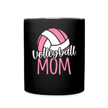Volleyball Mom Bump Set Spike Lustiger Volleyball - Tasse einfarbig - Schwarz - Vorne