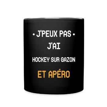 Ich kann nicht Feldhockey und Aperitif haben - Tasse einfarbig - Schwarz - Vorne
