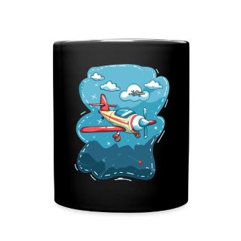 Meine Erste Flugreise Erstes Mal Fliegen - Tasse einfarbig - Schwarz - Vorne