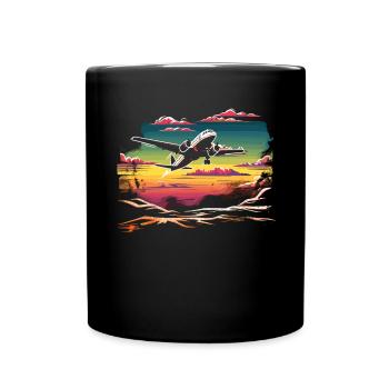 Meine Erste Flugreise Erstes Mal Fliegen - Tasse einfarbig - Schwarz - Vorne