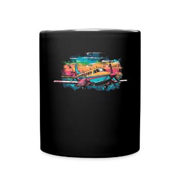 My first plane trip First time flying - Full Colour Mug - black - Front