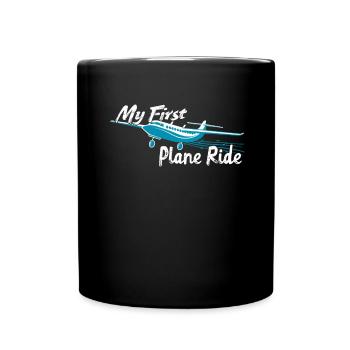 Meine Erste Flugreise Erstes Mal Fliegen - Tasse einfarbig - Schwarz - Vorne