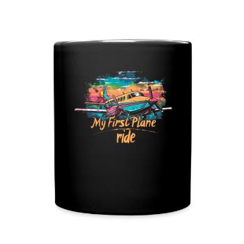 Meine Erste Flugreise Erstes Mal Fliegen - Tasse einfarbig - Schwarz - Vorne