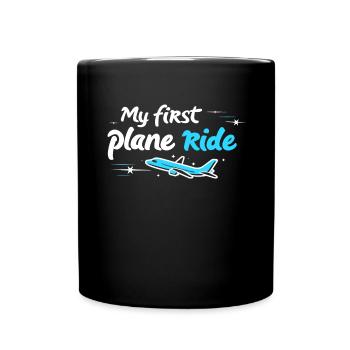 Meine Erste Flugreise Erstes Mal Fliegen - Tasse einfarbig - Schwarz - Vorne