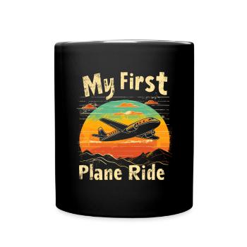 Meine Erste Flugreise Erstes Mal Fliegen - Tasse einfarbig - Schwarz - Vorne