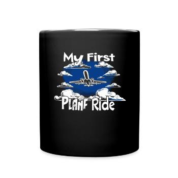 Meine Erste Flugreise Erstes Mal Fliegen - Tasse einfarbig - Schwarz - Vorne