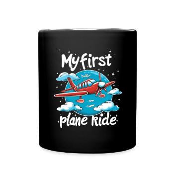 Meine Erste Flugreise Erstes Mal Fliegen - Tasse einfarbig - Schwarz - Vorne