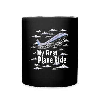 Meine Erste Flugreise Erstes Mal Fliegen - Tasse einfarbig - Schwarz - Vorne