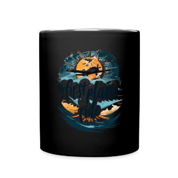 Meine Erste Flugreise Erstes Mal Fliegen - Tasse einfarbig - Schwarz - Vorne