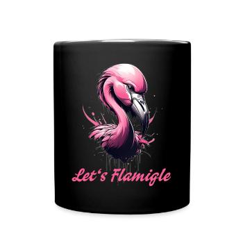 Flamingo Spaß - Tropisches Pink Party Design - Tasse einfarbig - Schwarz - Vorne