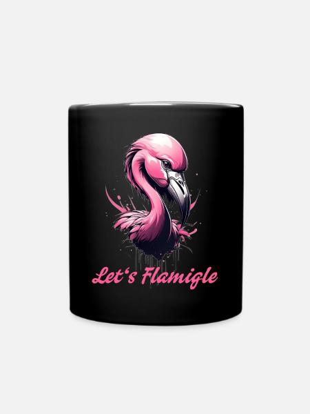 Flamingo Spaß - Tropisches Pink Party Design - Tasse einfarbig - Schwarz