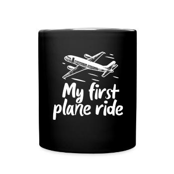 My First Flight First Time Flying - Full Colour Mug - black - Front
