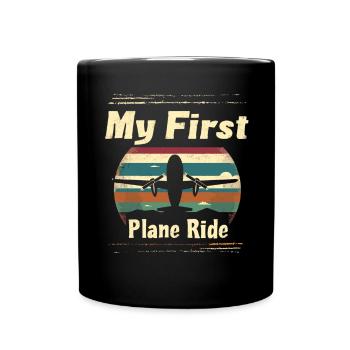 Meine Erste Flugreise Erstes Mal Fliegen - Tasse einfarbig - Schwarz - Vorne