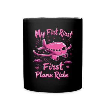 Meine Erste Flugreise Erstes Mal Fliegen - Tasse einfarbig - Schwarz - Vorne