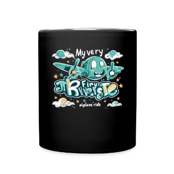 Meine Erste Flugreise Erstes Mal Fliegen - Tasse einfarbig - Schwarz - Vorne