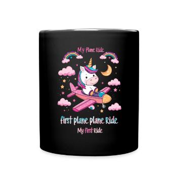 Meine Erste Flugreise Erstes Mal Fliegen - Tasse einfarbig - Schwarz - Vorne