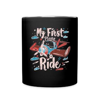 Meine Erste Flugreise Erstes Mal Fliegen - Tasse einfarbig - Schwarz - Vorne