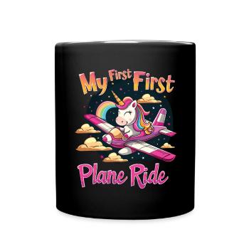 Meine Erste Flugreise Erstes Mal Fliegen - Tasse einfarbig - Schwarz - Vorne
