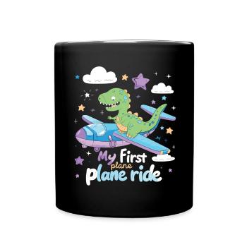 Meine Erste Flugreise Erstes Mal Fliegen - Tasse einfarbig - Schwarz - Vorne