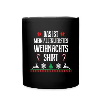Weihnachten Weihnachtsshirt Weihnachtsoutfit XMAS - Tasse einfarbig - Schwarz - Vorne