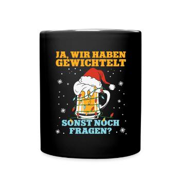 Wichteln Weihnachten Feier Party Weihnachtsfeier - Tasse einfarbig - Schwarz - Vorne