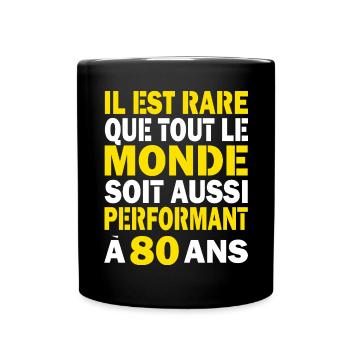 80 ans performant cadeau d'anniversaire 80 ans - Mug uni - noir - Devant