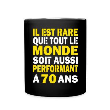 70 ans performant cadeau d'anniversaire 70 ans - Mug uni - noir - Devant
