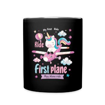 Meine Erste Flugreise Erstes Mal Fliegen - Tasse einfarbig - Schwarz - Vorne