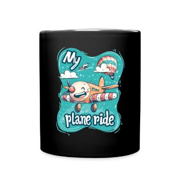 Meine Erste Flugreise Erstes Mal Fliegen - Tasse einfarbig - Schwarz - Vorne