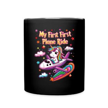 My first plane trip First time flying - Full Colour Mug - black - Front