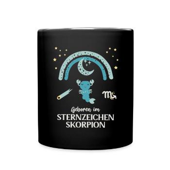 Skorpion Sternzeichen Geburtstag Sternenbild - Tasse einfarbig - Schwarz - Vorne