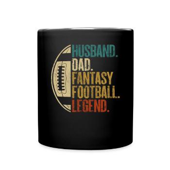 Mari papa Fantasy Football Légende Rétro FFL - Mug uni - noir - Devant