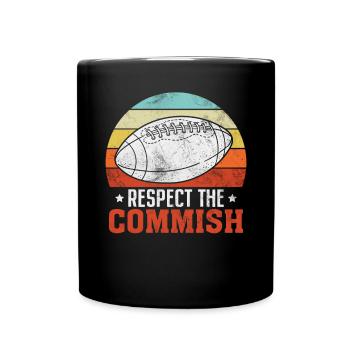 Respect The Commish Retro Fantasy Football Draft - Mug uni - noir - Devant