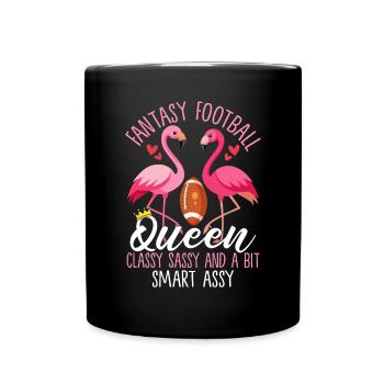 Fantasy Football Queen Drôle FFL Filles Commish - Mug uni - noir - Devant
