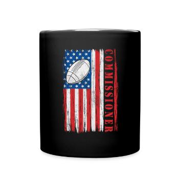 Commissaire Fantasy Football USA Drapeau Drôle - Mug uni - noir - Devant