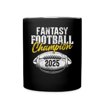 Fantasy Football Champion 2025 Commissaire Drôle - Mug uni - noir - Devant
