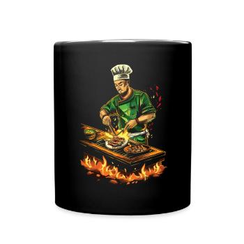 Hibachi Teppanyaki Bbq Japanese Cuisine - Full Colour Mug - black - Front