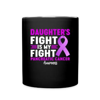 Le combat de ma fille est mon combat pancréatique violet - Mug uni - noir - Devant