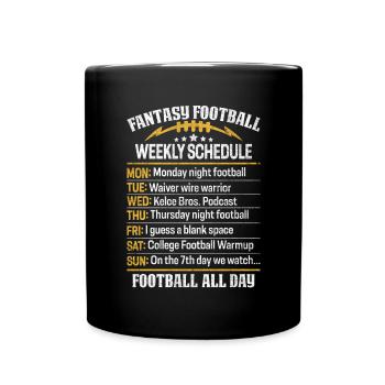 Fantasy Football Schedule Commissioner Funny - Full Colour Mug - black - Front