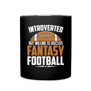 Introverted But Willing to Discuss Funny Fantasy - Full Colour Mug - black - Front