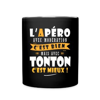 Tonton Cadeau Humour oncle cadeau tonton - Mug uni - noir - Devant