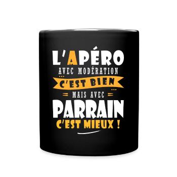 Parrain Cadeau Humour frère cadeau parrain - Mug uni - noir - Devant