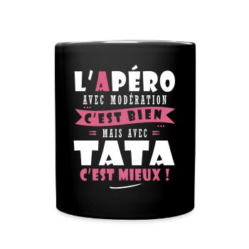 Tata Cadeau Humour cadeau tatie soeur tata - Mug uni - noir - Devant