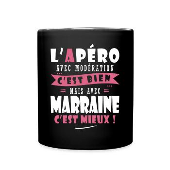 Marraine Cadeau Humour cadeau tatie soeur tata - Mug uni - noir - Devant