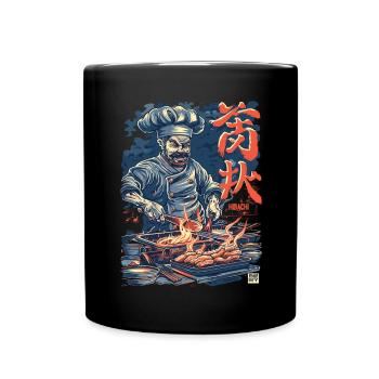 Hibachi Teppanyaki Bbq Japanese Cuisine - Full Colour Mug - black - Front