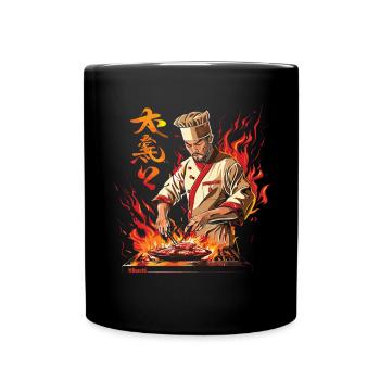 Hibachi Teppanyaki Bbq Japanese Cuisine - Full Colour Mug - black - Front